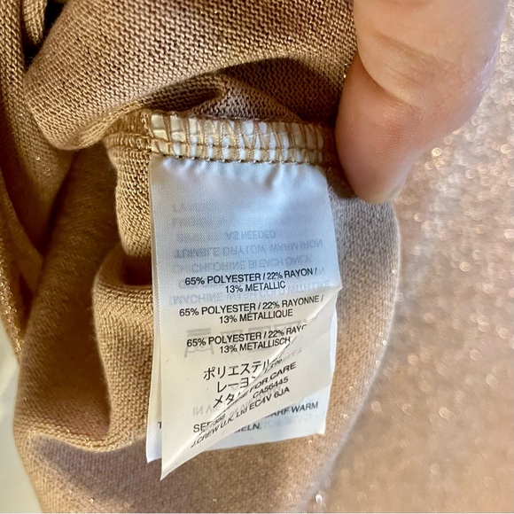 J. Crew metallic, rose gold, light weight sweater, size SMALL - Picture 6 of 9